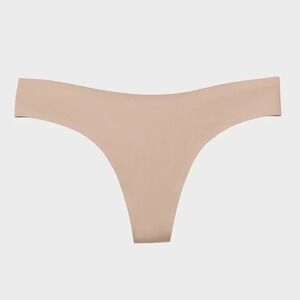 NWT EBY Women's XL Thong Nude Laser Cut Seamless Underwear Neutral Invisible